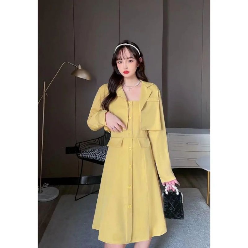 SET IMPORT KOREAN SET DRESS BLAZER YONIE SET