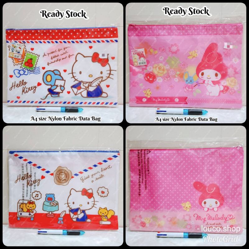 

Nylon Fabric Zipper Data Bag Map File Dokumen A4 Lucu Sanrio Karakter Hello Kitty My Melody