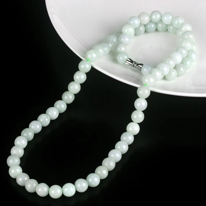 Kalung Batu Natural Jadeite Jade Original Giok Burma Type A