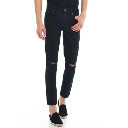 Ripped Jeans Slim Fit Pria-Jeans Sobek 2Nd RED 133240