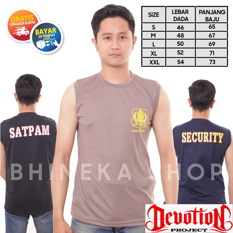 Kaos Satpam Lekbong Kaos Singlet Security Dalaman Satpam Lekmong Warna Coklat Hitam Navy