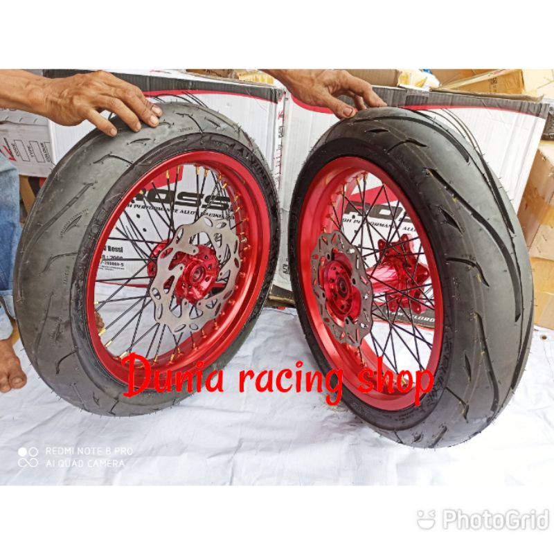 Sepaket Velg Supermoto CRF 150 ring 17 Supermoto tromol CRF Ban Tubles paketan siap pasang