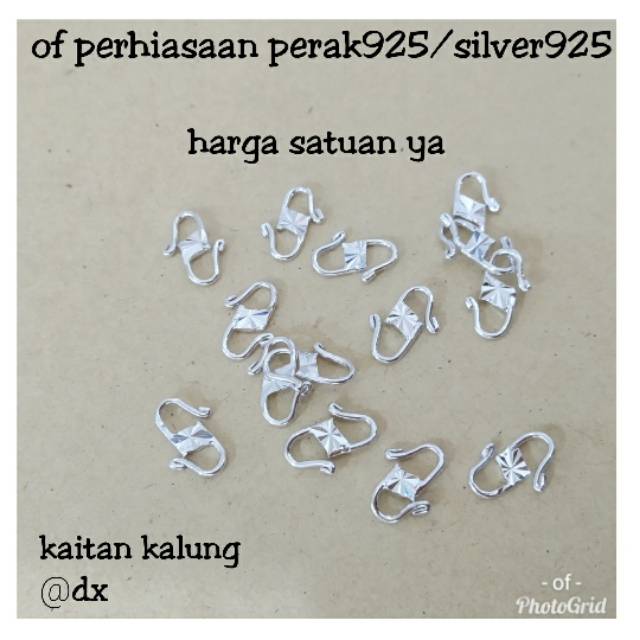 Kaitan Perak Asli Silver 925 Sambungan Kalung Lapis Emas Putih