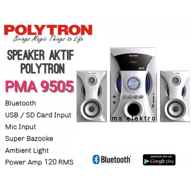 Speaker Aktif Polytron Bluetooth Usb Multimedia PMA 9507 9506 9505 9503 9501 9311 9310 9300-9505