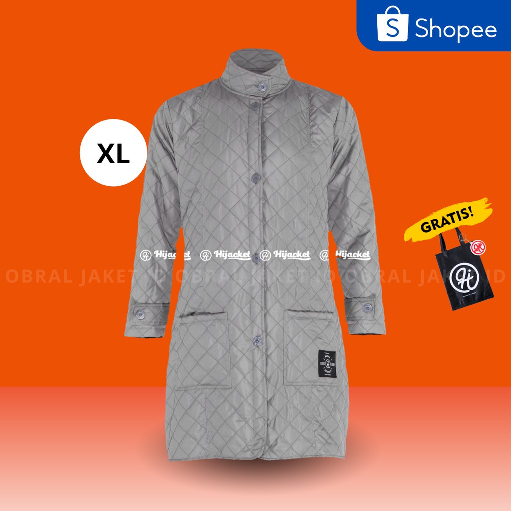 Cardigan Panjang Fashion Muslim Hijacket Belva Cloudgrey Size L XL XXL Kardigan Polos Wanita-XL