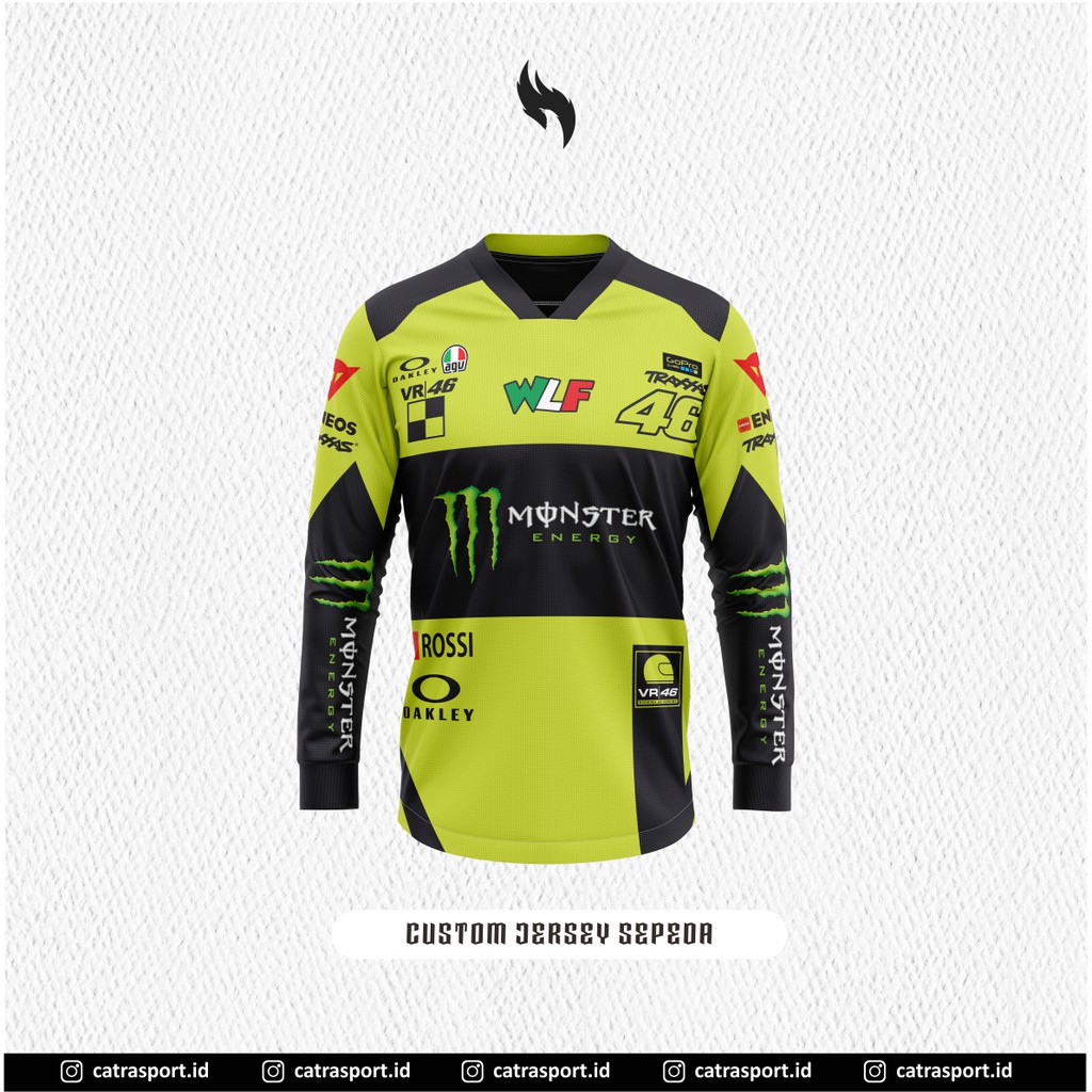 Custom Jersey Sepeda Full Printing (Lengan Panjang Rib Berkerah)
