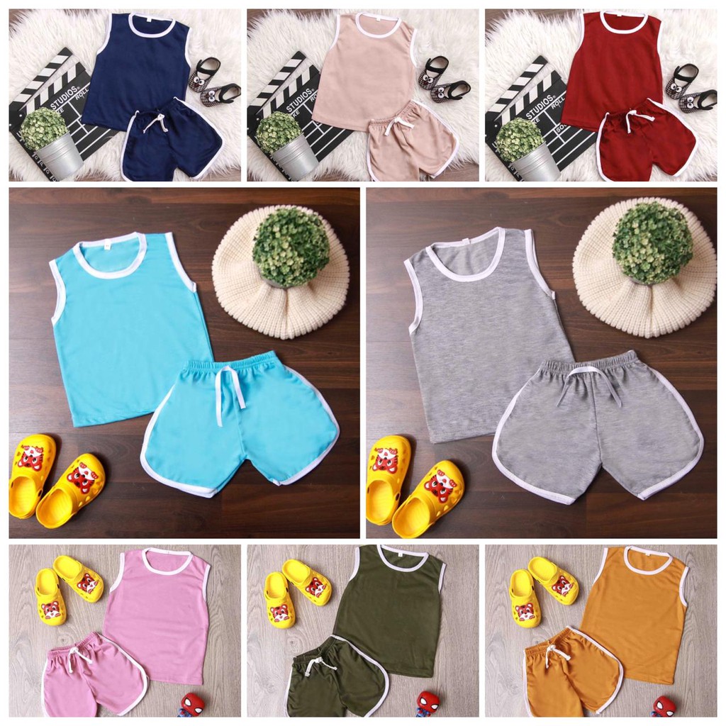BIG SALE!!!   BAJU SETELAN KIDS / UNISEX BABYTERRY USIA 1-6 TAHUN / SINGLET BABYTERRY