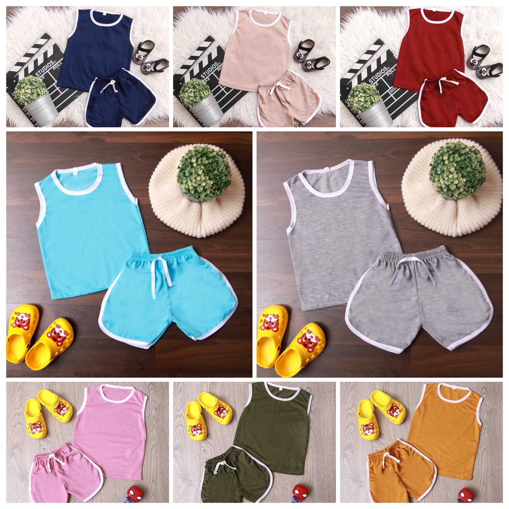 BIG SALE!!!   BAJU SETELAN KIDS / UNISEX BABYTERRY USIA 1-6 TAHUN / SINGLET BABYTERRY