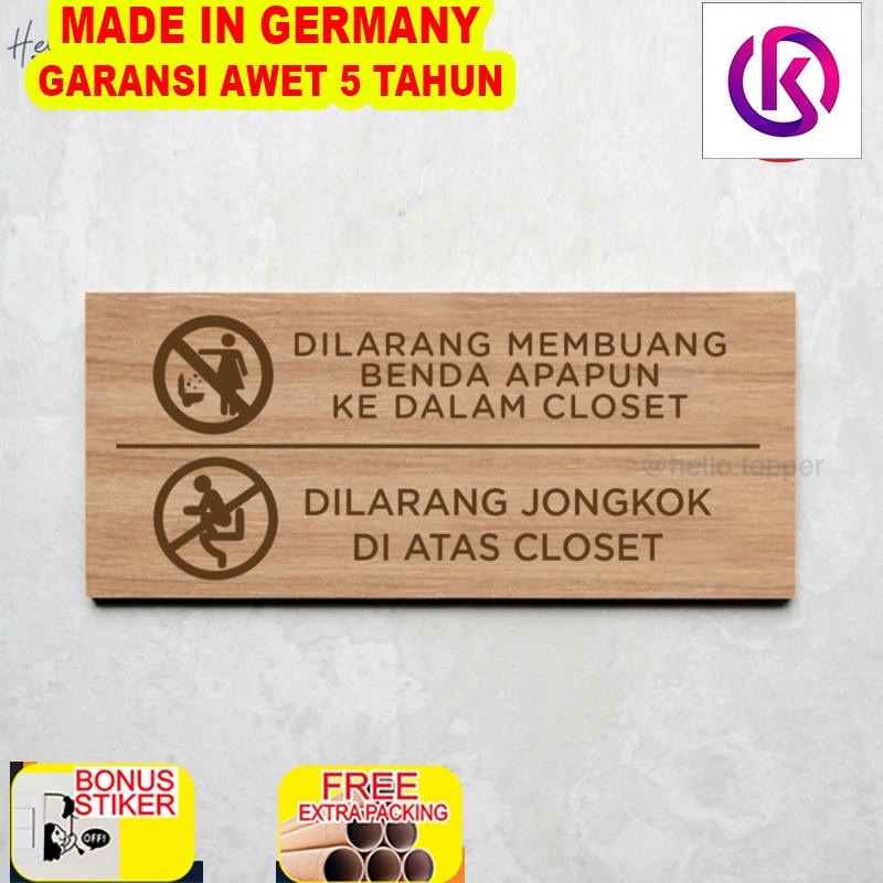 

Terlaris Sign Larangan Toilet 30x15 Printed Kayu | Signage Board - Kyoto Style