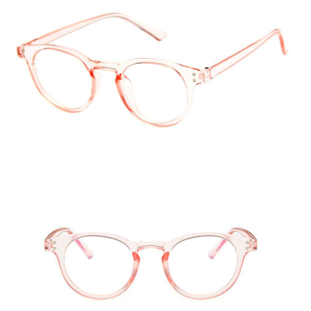 Mxbeauty Kacamata Anti-Biru Cahaya Pria Wanita Vintage Bingkai Bulat Lensa Bening 0derajat Eyewear Optical Glasses