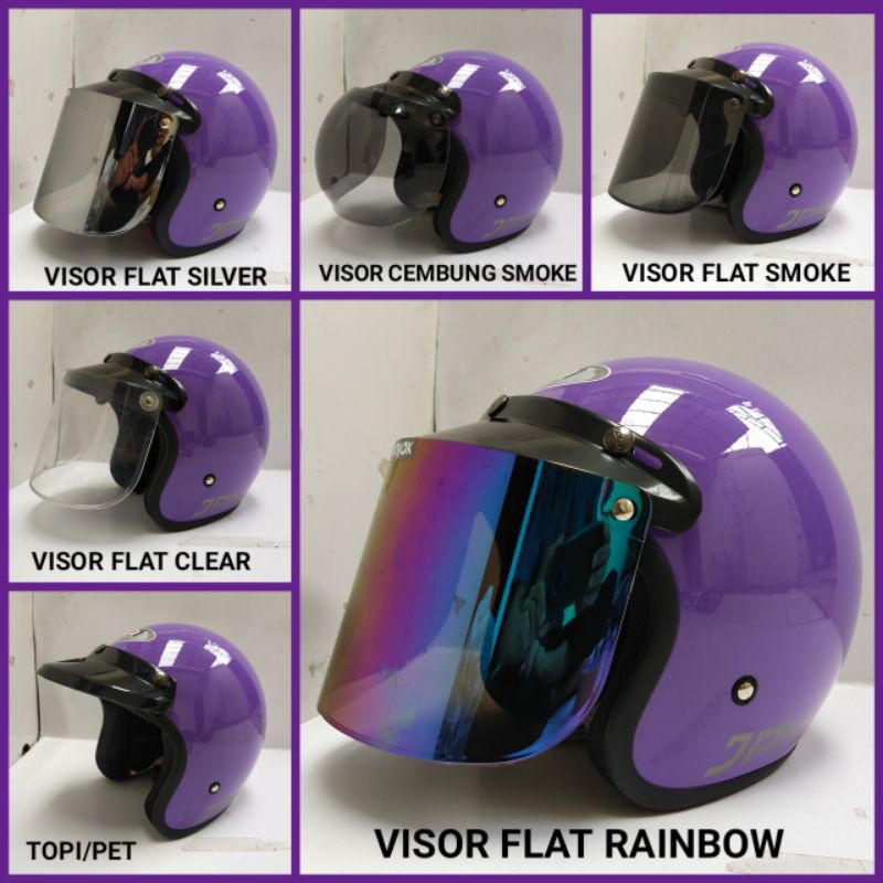 helm retro dewasa bogo jpn arc original ungu glossy