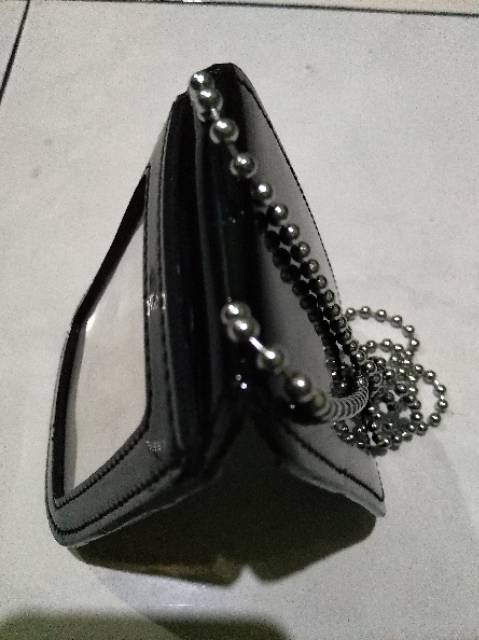 

RB Name tag dompet kta kulit plus kalung bola] glossy kilap