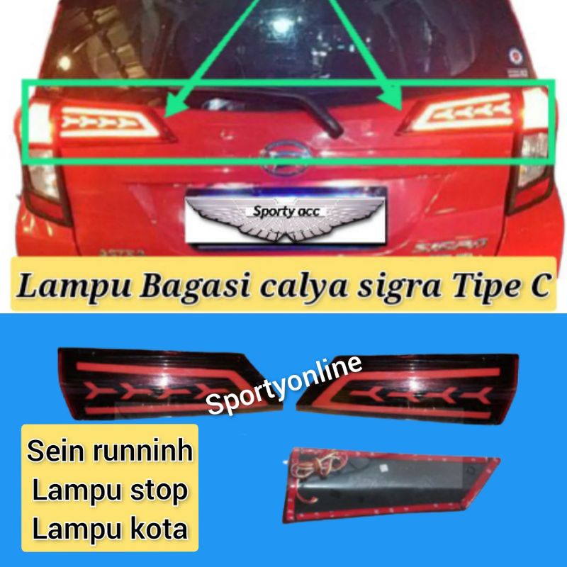 Reflektor bagasi lampu calya sigra led plasma c.o.b . c