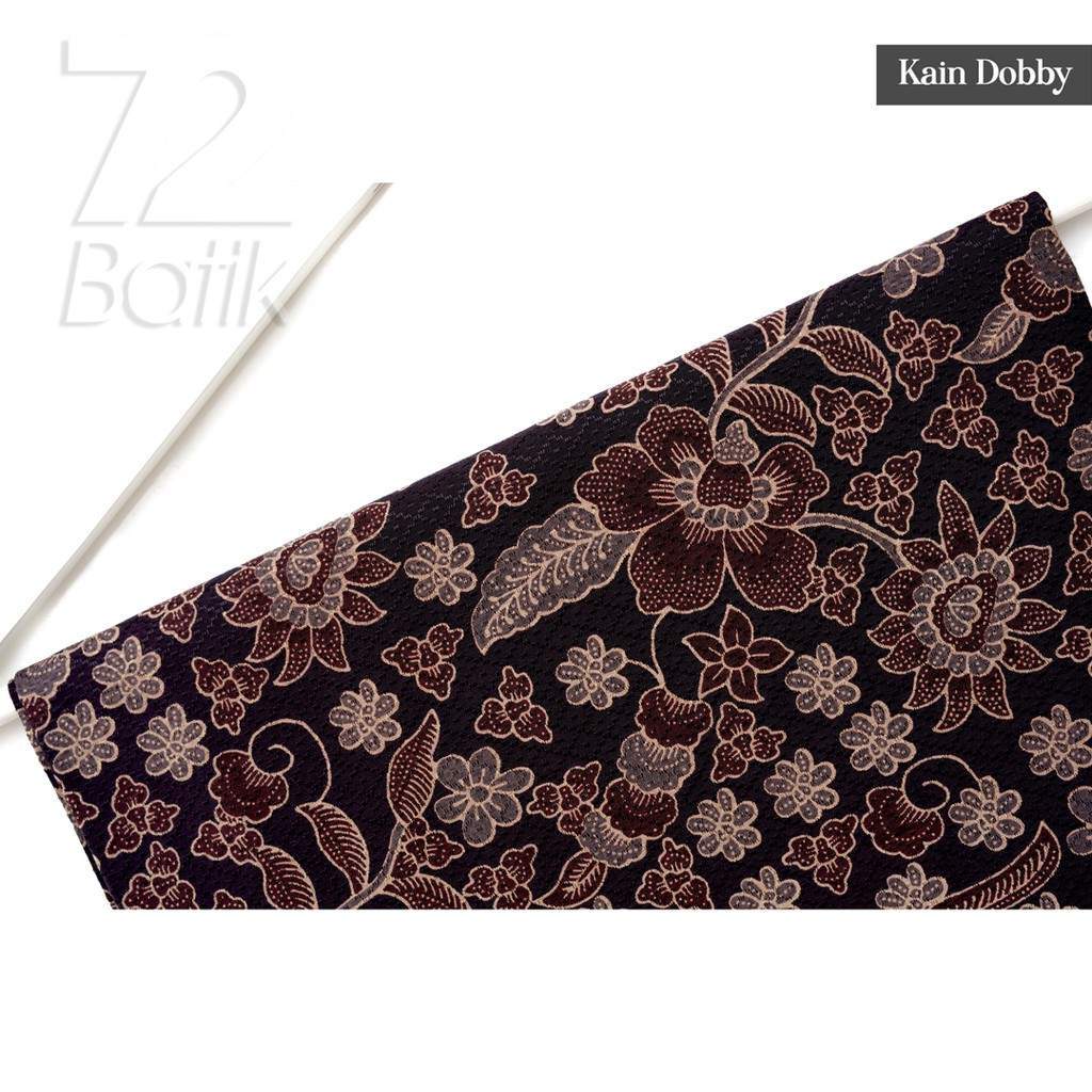 BAHAN BATIK PREMIUM Dobby Motif Kembang Warna Hitam Ireng Item Black Dolbi Dobi Doby 727824 Cap 72 Jarik Jarit Samping Kebat Panjang Batik Dobby Modern Premium Bahan Seragam Batik Pernikahan Kantor Keluarga Murah Kamen Jadi Batik Bali Lembaran