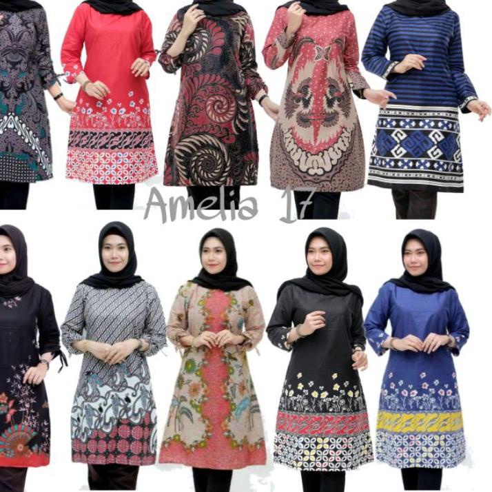 Chekout Model Baju Batik Wanita Terbaru 2022 Atasan Lengan Panjang Tunik Wanita - tunik batik wanita