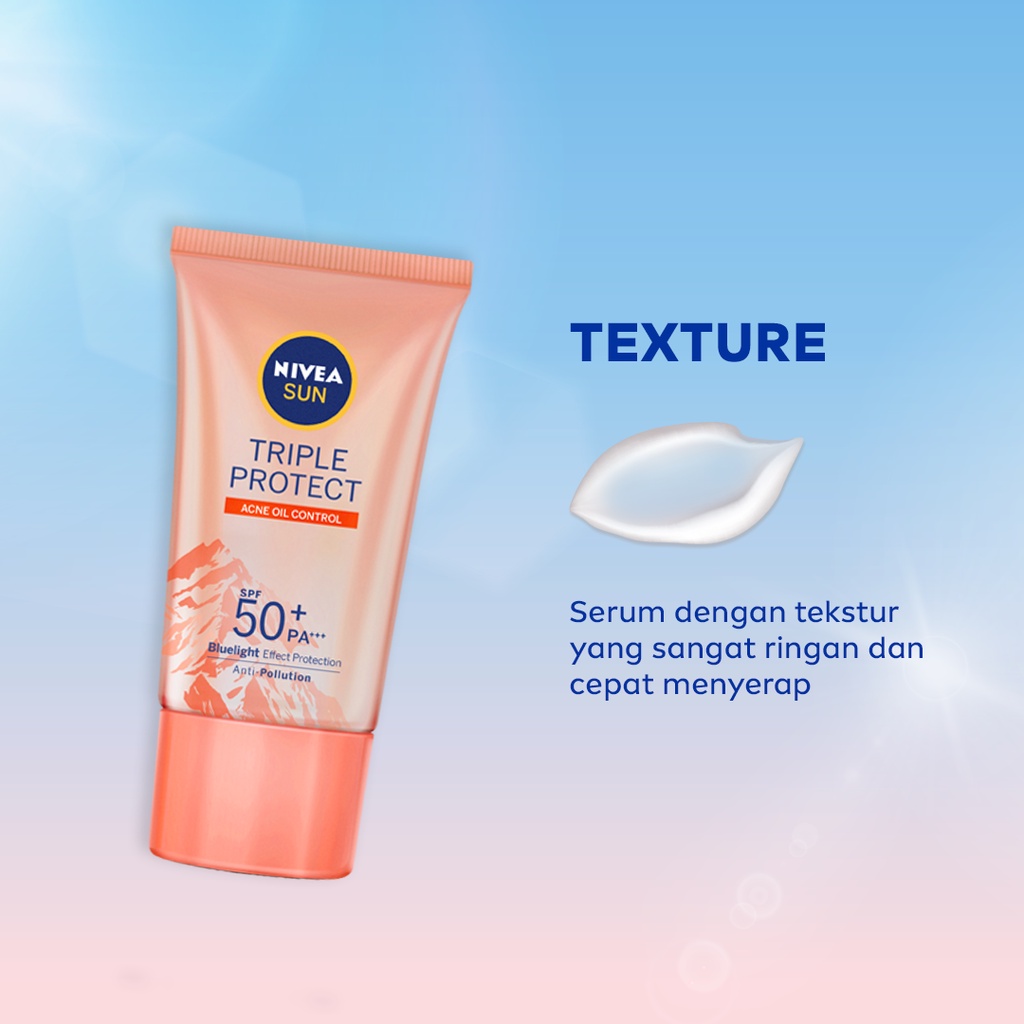 NIVEA SUN Face Serum Triple Protect Acne Oil Control SPF50+ PA+++ 40ml Twinpack