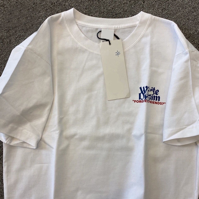 Import original kaos atasan wanita / Premium Bergaya Kerah Bulat T-shirt Tee / Oversize Baju Warna Putih Atasan Wanita（Realpict）