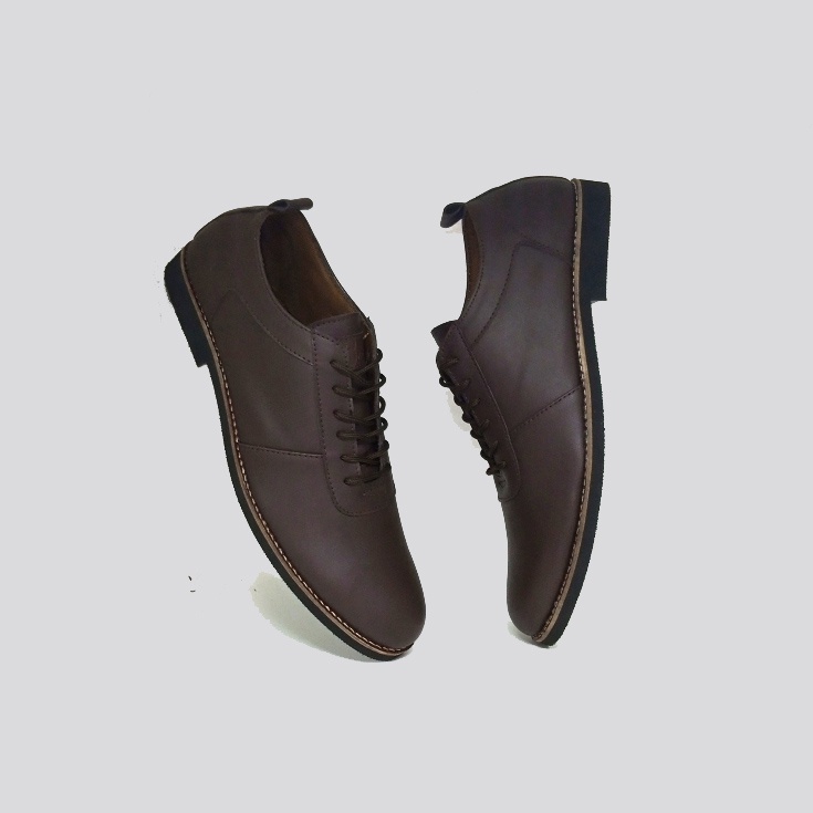 Sepatu Pantofel Pria Ukuran Besar Jumbo BIG SIZE 44 45 46 47 48  ZGX-06 kulit cokelat-brown Sepatu Casual Formal Untuk Kerja Pesta Kuliah main gaya trendy