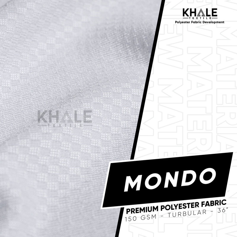 Bahan Kain Drifit Mondo Putih Hitam Corak Catur Premium Jersey Dryfit Polyester