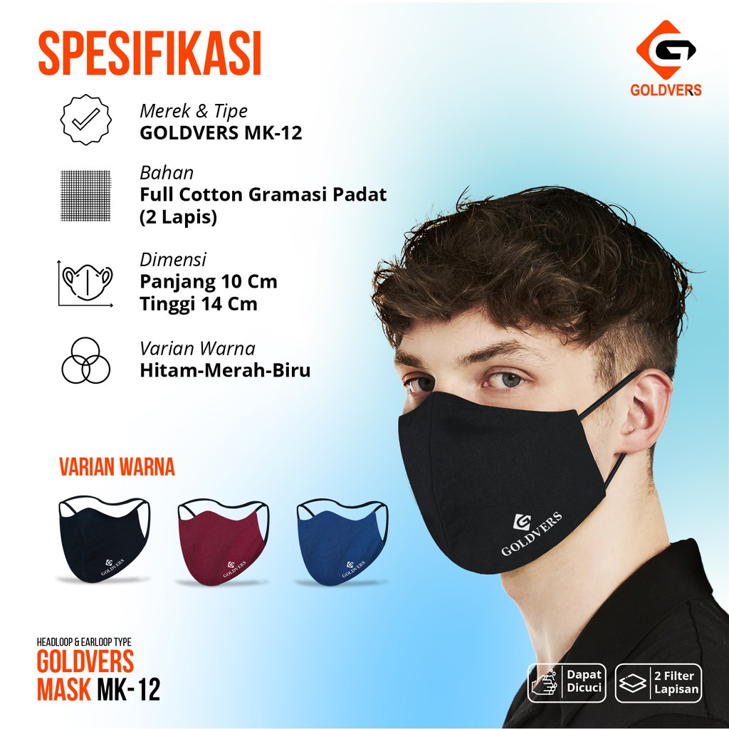 Masker Kain Pria Wanita Masker KOREA Pelindung Debu Masker Kesehatan-Goldiesbags