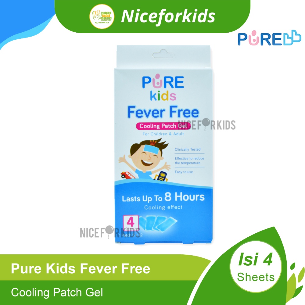 Pure Kids Fever Free Cooling Patch 4's / Stiker Penurun Panas