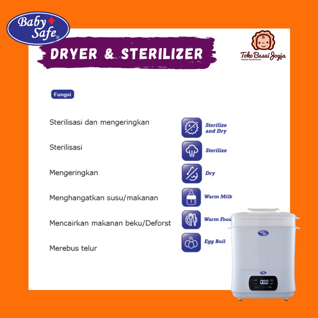 Baby Safe Multi Electric Sterilizer And Dryer Elektrik Botol Susu Bottle Baby Bayi STE01