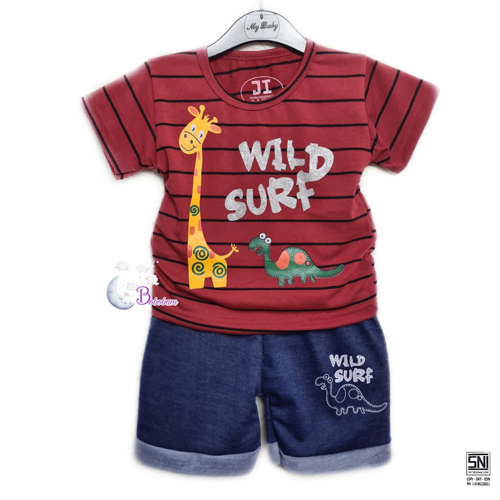 BAJU BAYI BOBOBAM HEWAN WILD SURF SETELAN ANAK LAKI-LAKI / SETELAN ANAK HARGA GROSIR