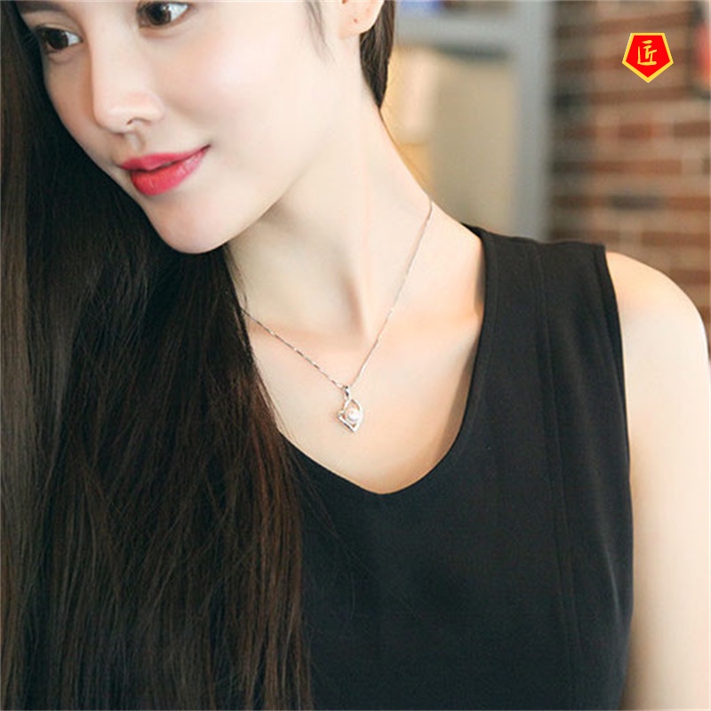 [Ready Stock]Love Pearl Necklace Women's Simple Elegant Fashion