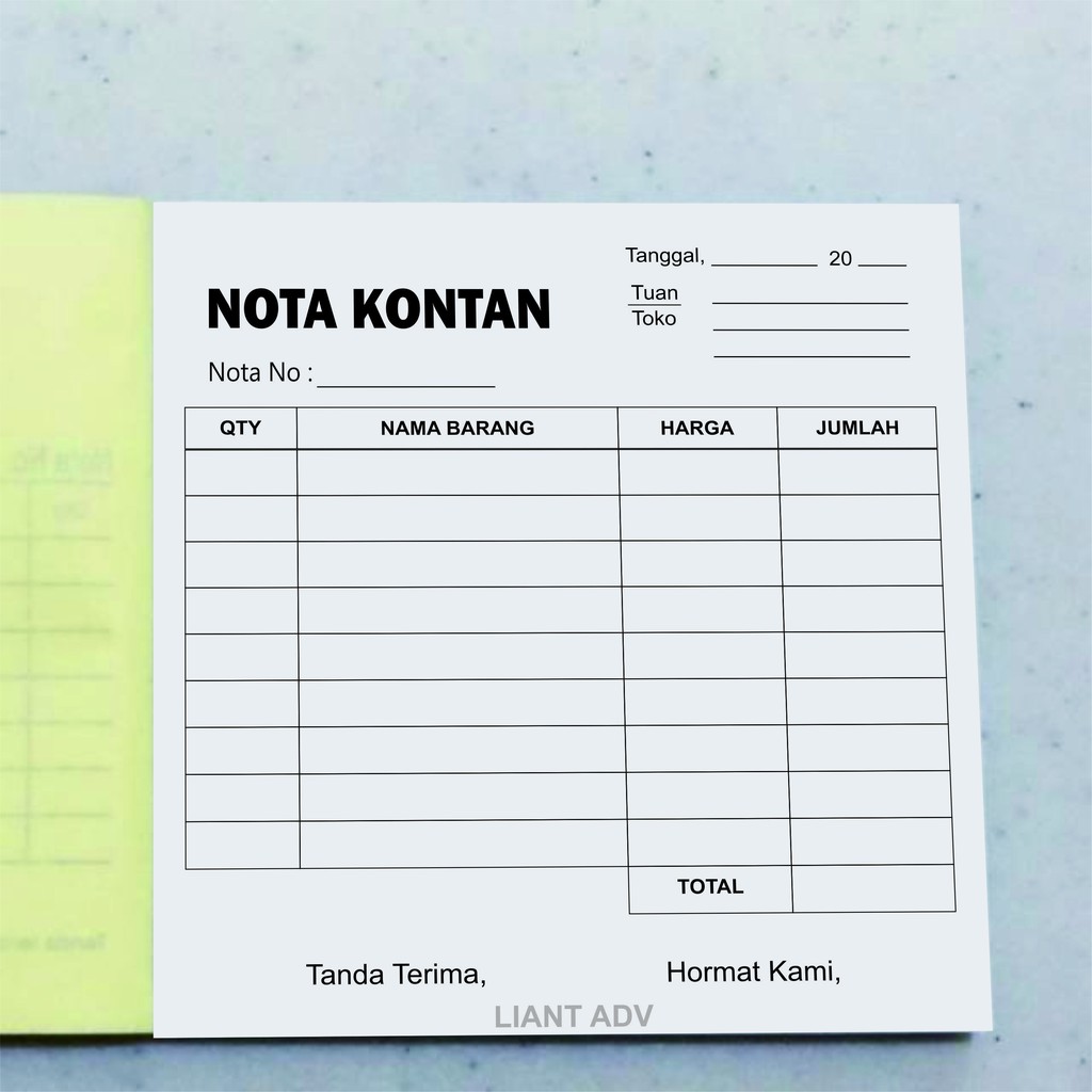 

2 Ply Buku Nota Custom Murah 1/6 RANGKAP KERTAS NCR (BISA TEMBUS SEKALI NULIS)