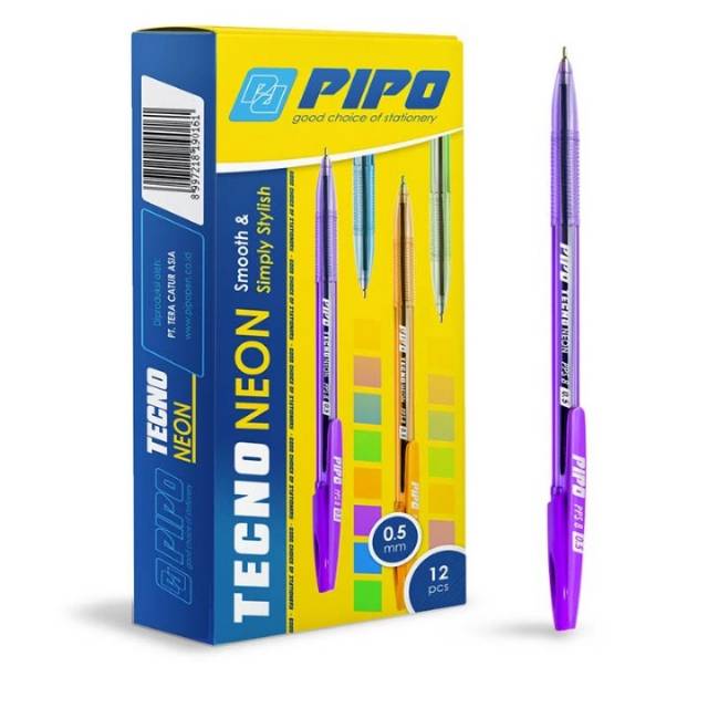 

PIPO SG Tecno Neon PPS8 Tinta Hitam (1 Pack = 12 Pcs)