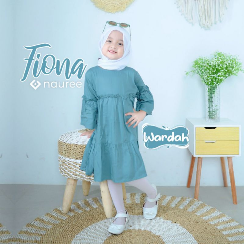 Nauree - Fiona Dress Anak Perempuan Bahan Rayon Twill Warna Wardah Ukuran S M Tidak Menerawang Tekstur Licin Halus Lembut Untuk Umur 1 2 3 4 5 6 Tahun Lengan Panjang Soft Premium Lembut Adem Dingin Nyaman