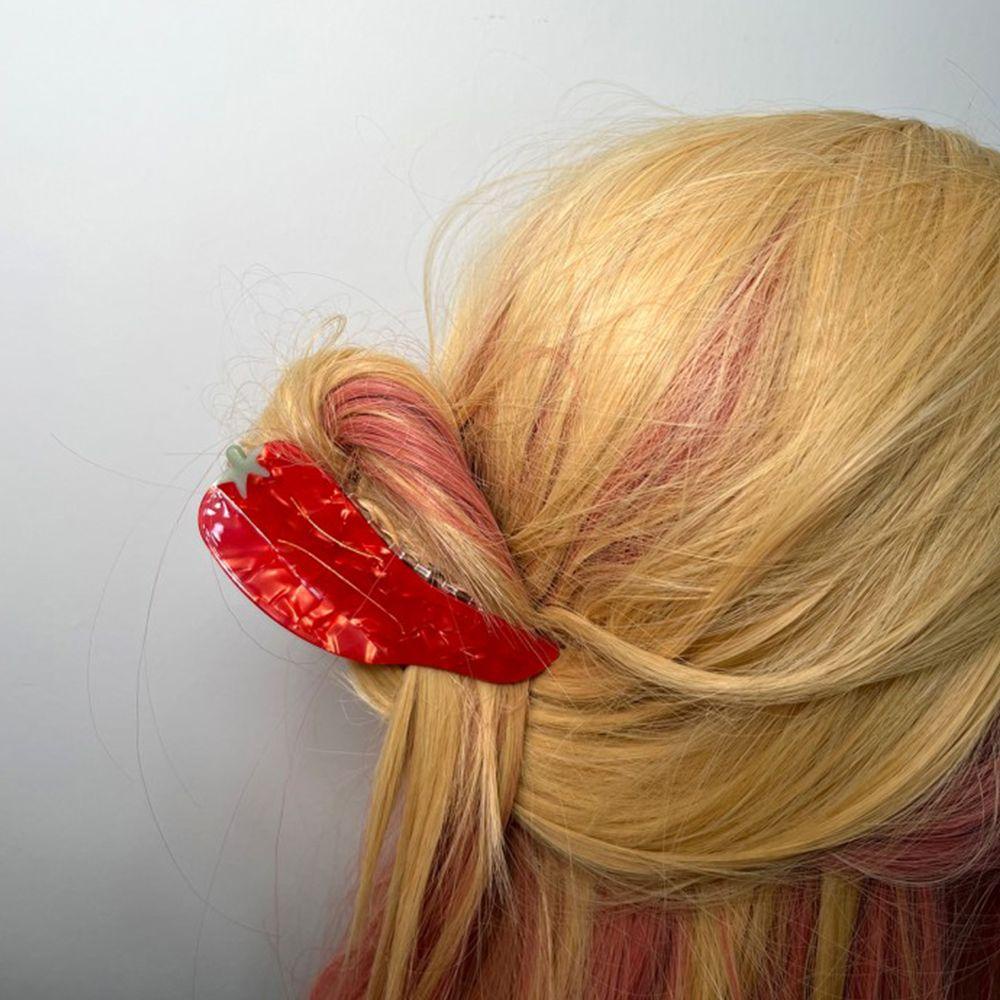 Needway   Sayur Buah Rambut Cakar Harian Retro Asam Asetat Terong Desain Fashion Nanas Gaya Korea Hair Clip