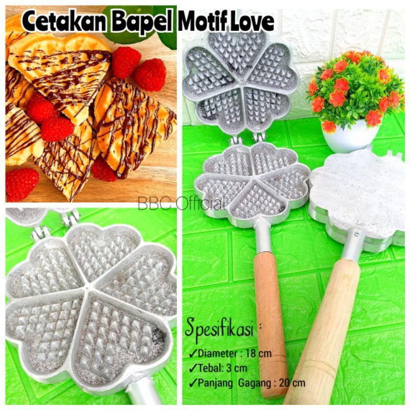 CETAKAN WAFEL WAFFLE MOTIF LOVE