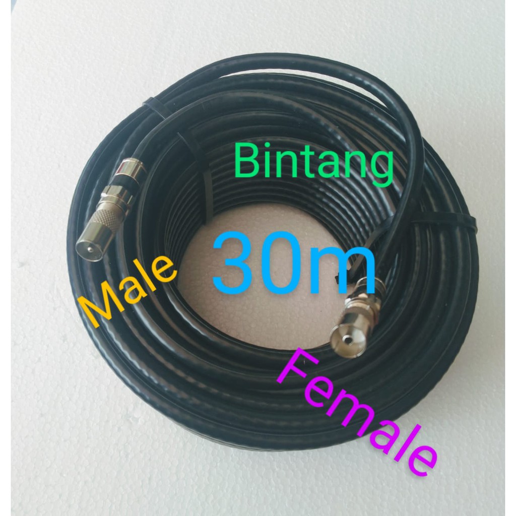 Kabel antena TV digital platinum Jack male to female 30m