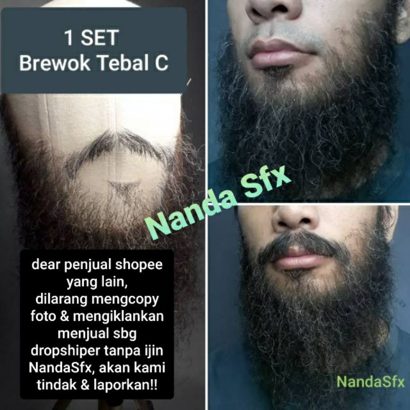 Jual Brewok Tebal Versi C Brewok Palsu Natural Kasa Lokal 90 Samar