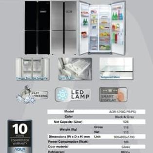 KULKAS SIDE BY SIDE AQUA 575IG INVERTER