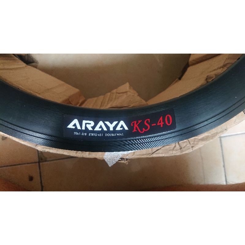 Rims velg sepeda ukuran 20 plus 451 tinggi rims 4cm double wall araya sepasang