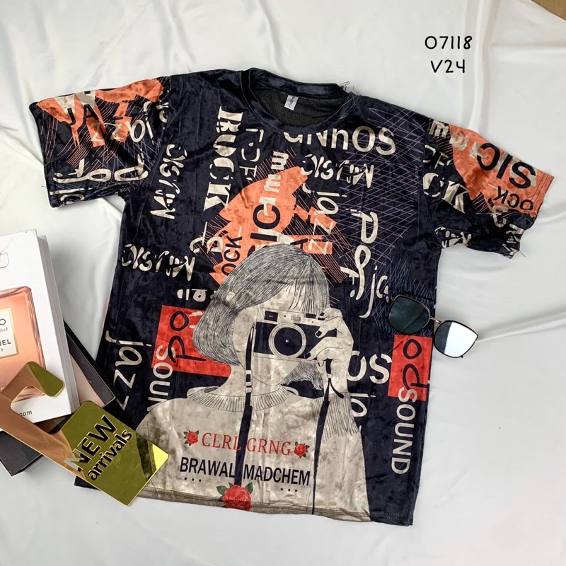 KAOS WANITA LENGAN PENDEK SUEDE VELVET OVERSIZE IMPORT BKK PREMIUM WANITA ATASAN KAOS OBLONG WANITA 