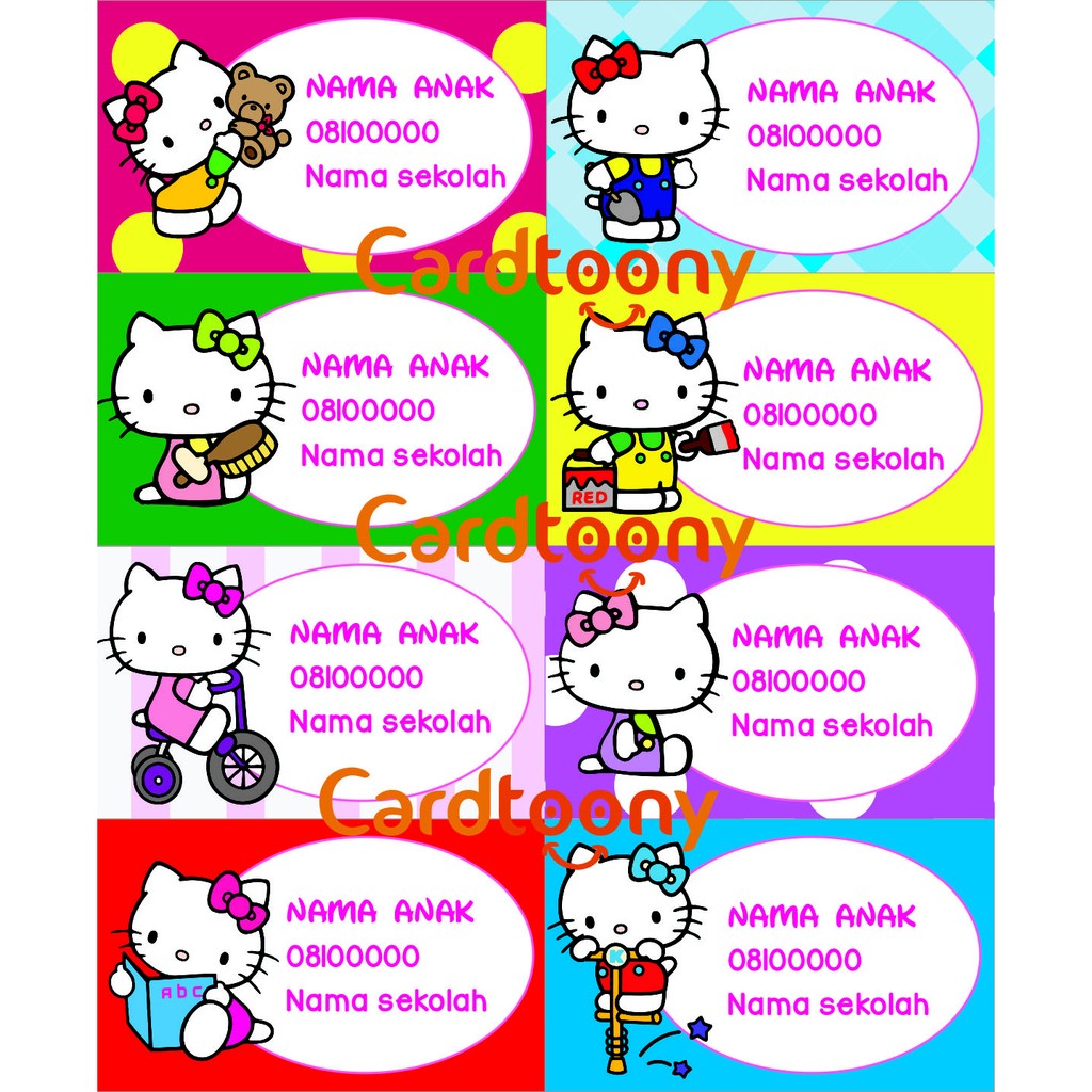 

Sticker / stiker label nama Sanrio Hello Kitty Cute Waterproof