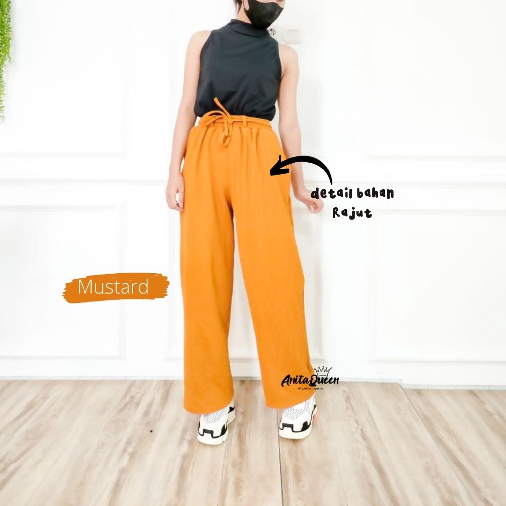 KULOT RAJUT HIGH WAIST ORI TEBAL PREMIUM / CELANA KULOT RAJUT KNIT PANTS KOREA STYLE