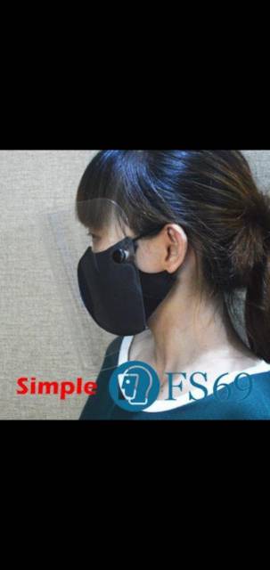 Face shield masker bisa lepas model kancing anti virus droplet