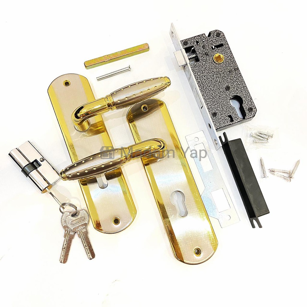 KUNCI PINTU RUMAH SET SEDANG / HANDLE HANDEL KUNCI KANTOR OFFICE