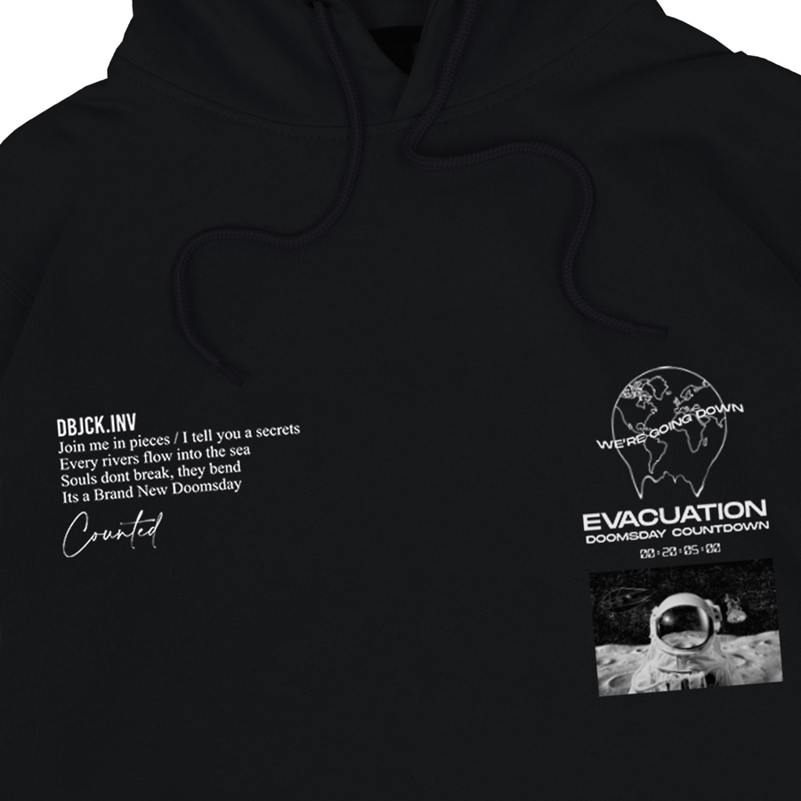 original dobujack evacuation black hoodie