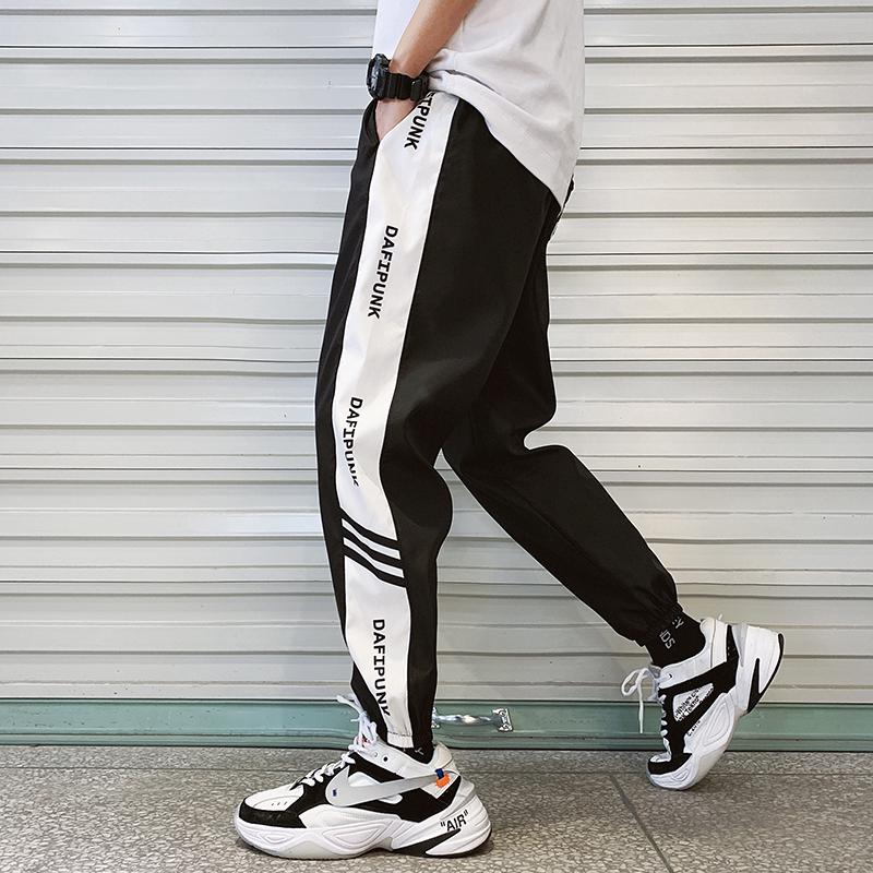  Celana  Panjang Jogger  Harem Casual Gaya Korea Motif Garis 