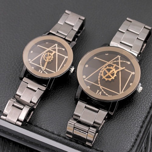 Fashion Pria/Wanita: Jam Tangan Unisex Desain Kompas Penunjuk Waktu, Strap Besi