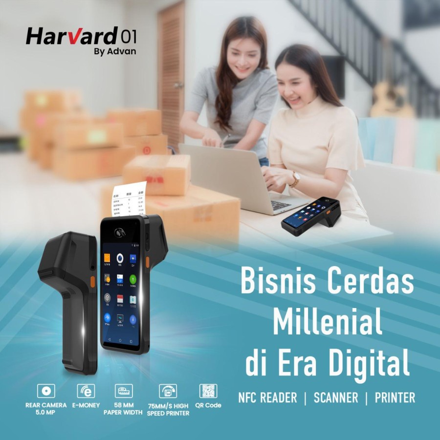 MESIN KASIR ANDROID POS ADVAN HARVARD THERMAL PRINTER 58MM 4G WITH NFC + CAMERA