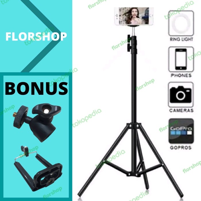 Tripod Tripod hp dan kamera 2 meter | Tripod 2 meter plus holder(X1A5) Tripod Kamera Tripod Stand HP