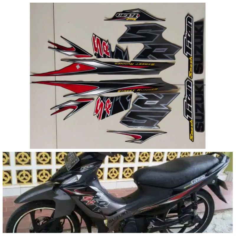 striping sticker lis smash titan 2010 hitam
