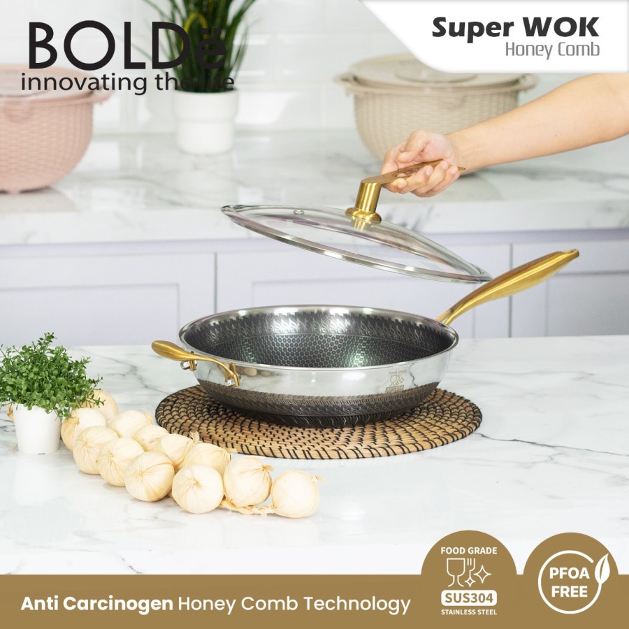 BOLDe Super WOK HONEYCOMB 32 cm Stainless