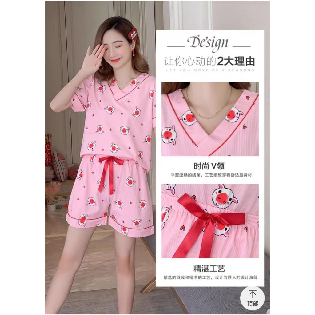 baju tidur celana pendek 5 motif premium import murah/ piyama tidur lucu/ pajamas lucu